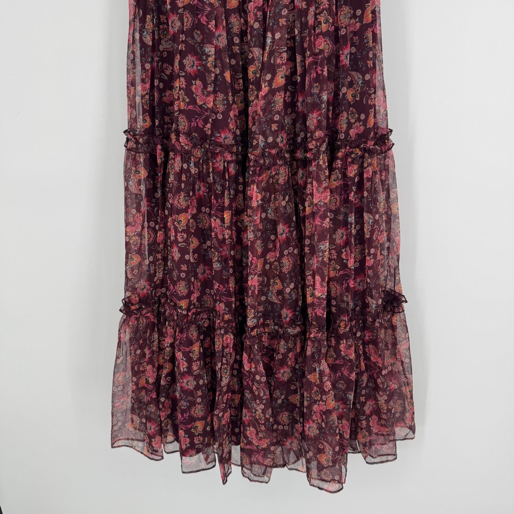Ivy City Co Stephanie Dress Small Burgundy Floral Smocked Cottagecore Romantic - Picture 6 of 12